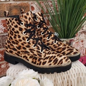 Gianni Bini Lyone Leopard Print Boots Size 11